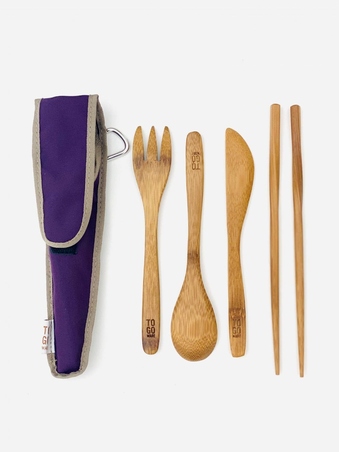 Set de cubiertos en bambú para adulto To Go Ware - morado